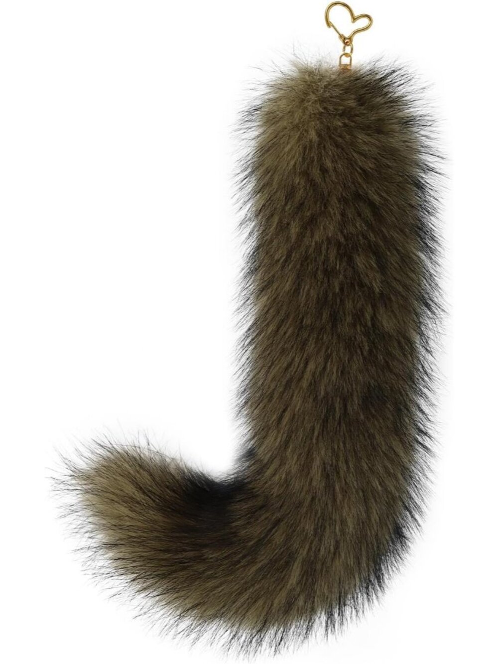 Olive Faux Fur Cat Tail Keychain Fluffy Fox Therian Halloween Cosplay Bag Charm
